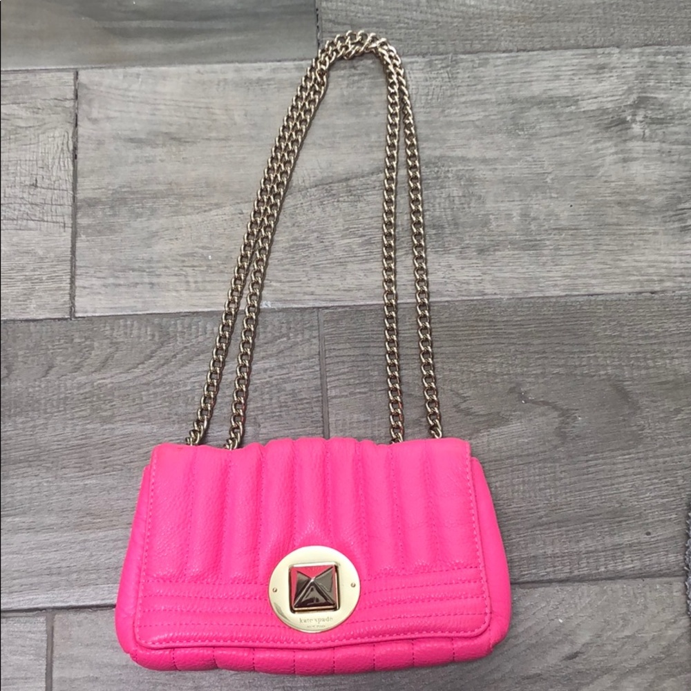 Kate Spade Neon Pink Leather Crossbody